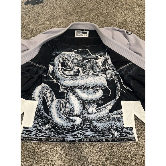 Raven Fightwear Men's Thor Nordic Uniform Premium BJJ Gi Grey A3t1 Top A2t1 Bott - Picture 5 of 14